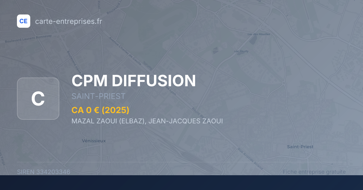 CPM DIFFUSION — 334203346 — fiche entreprise