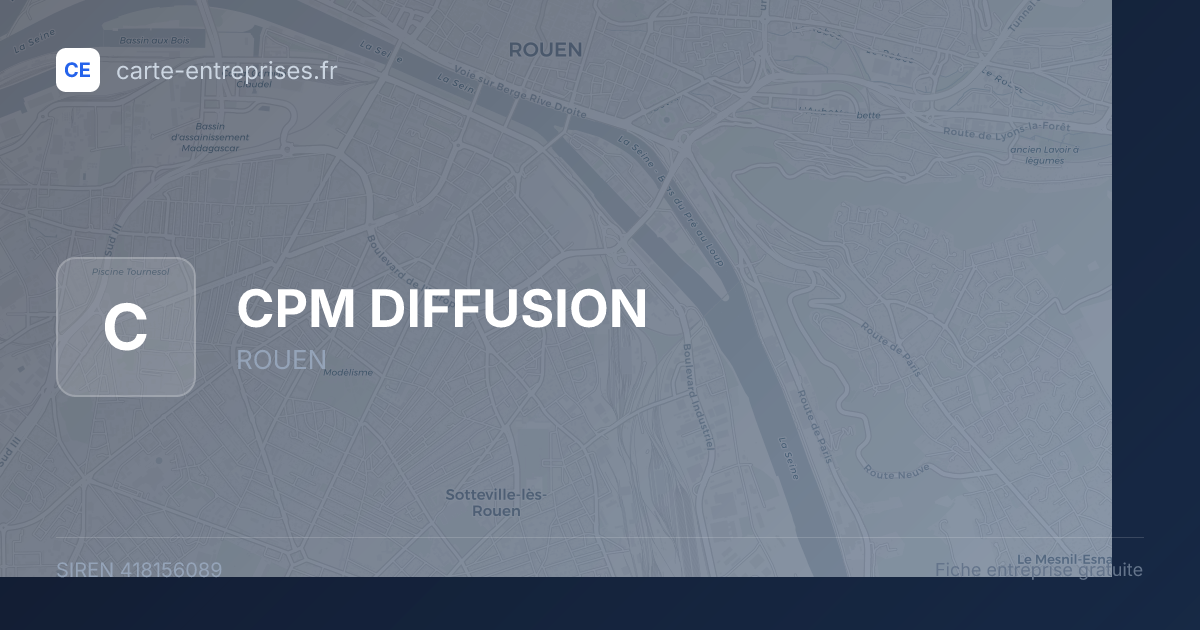 CPM DIFFUSION — 418156089 — fiche entreprise