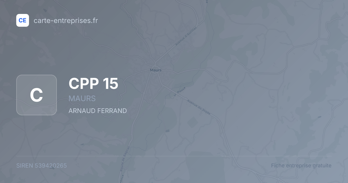 CPP 15 — 539420265 — fiche entreprise