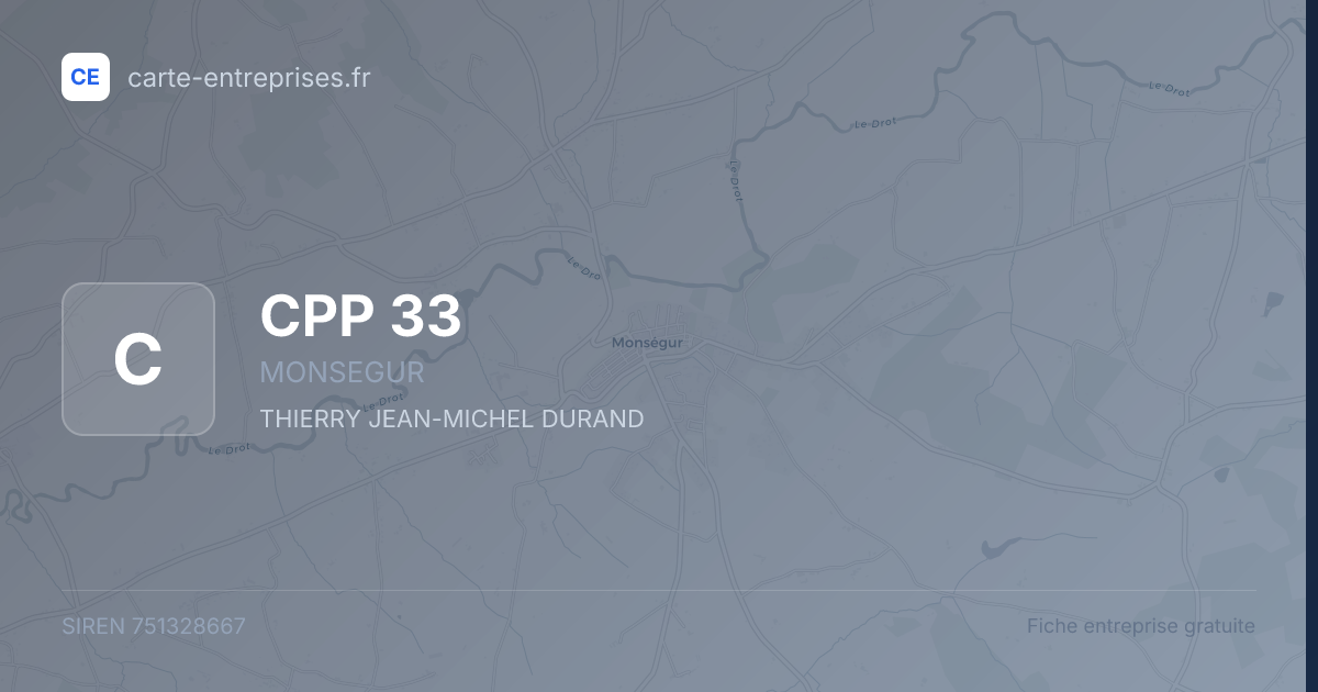 CPP 33 — 751328667 — fiche entreprise