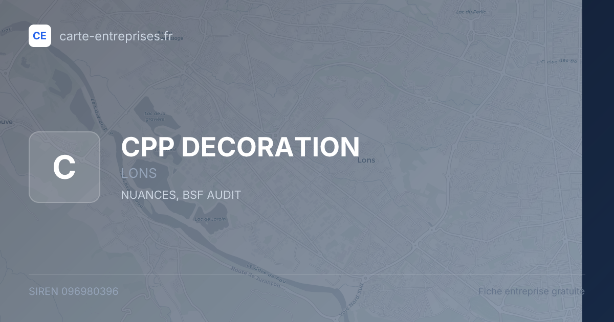 CPP DECORATION — 096980396 — fiche entreprise