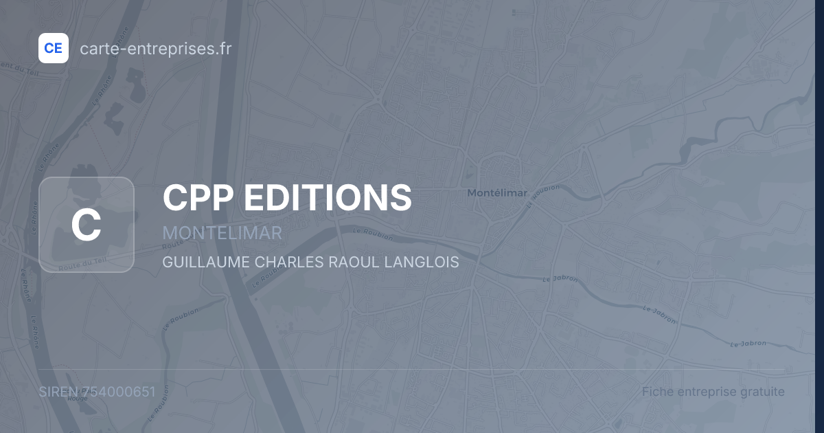 CPP EDITIONS — 754000651 — fiche entreprise
