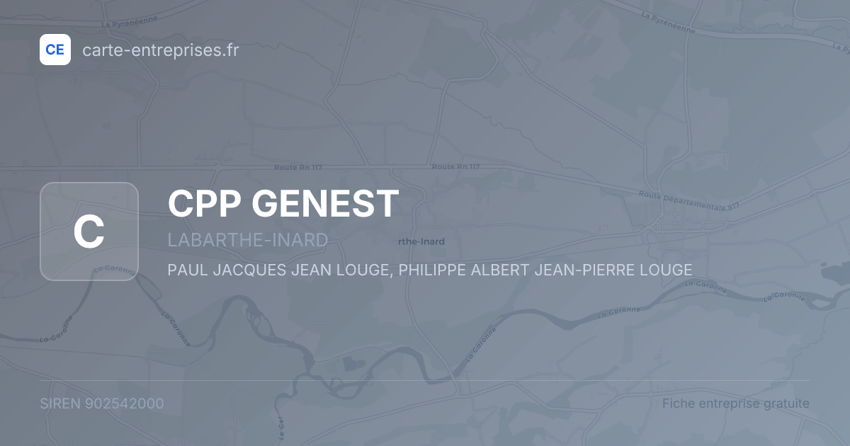 CPP GENEST — 902542000 — fiche entreprise