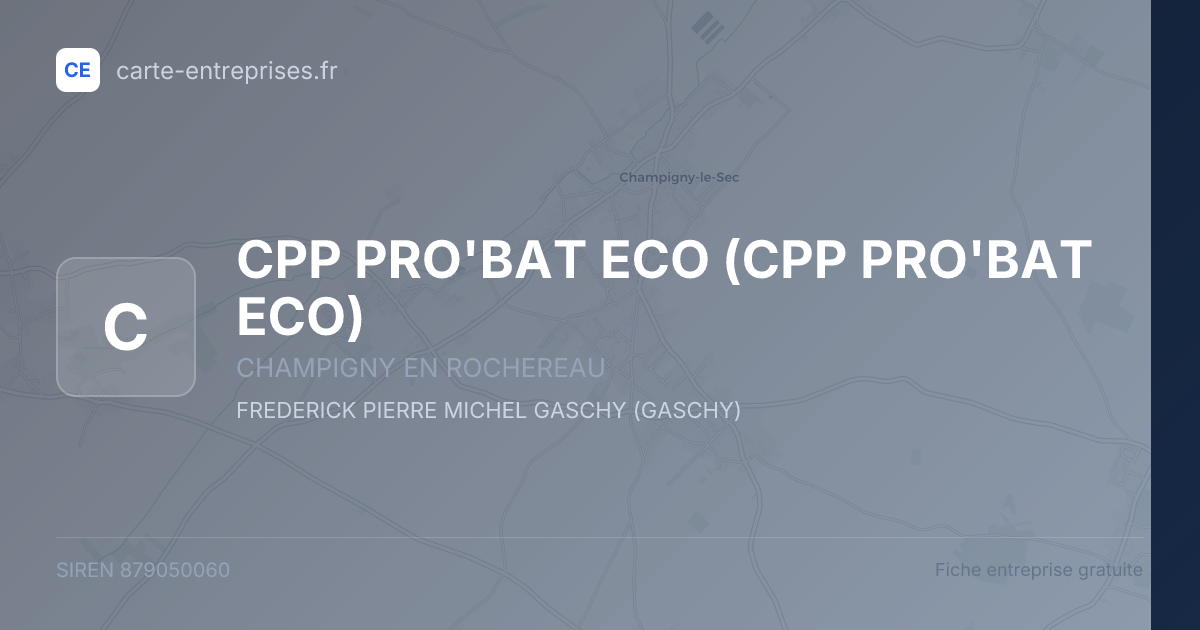 CPP PRO'BAT ECO — 879050060 — fiche entreprise