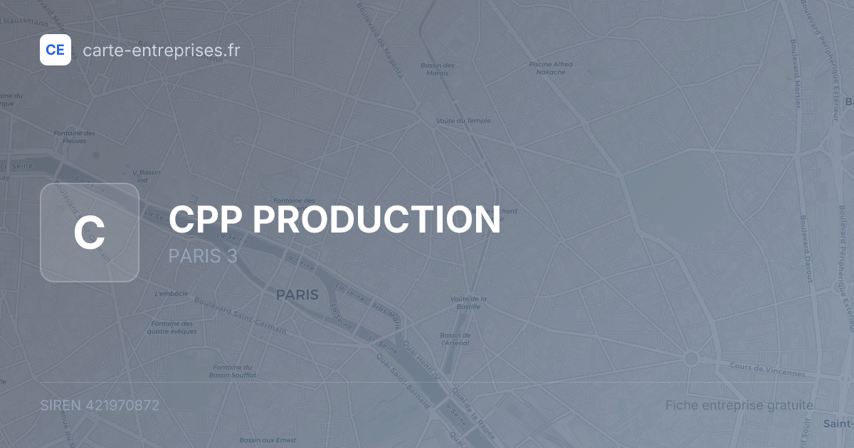 CPP PRODUCTION — 421970872 — fiche entreprise