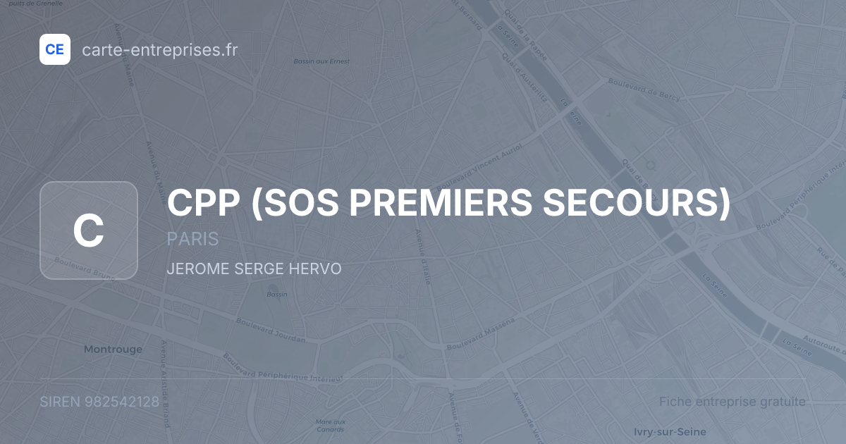 CPP (SOS PREMIERS SECOURS) — 982542128 — fiche entreprise