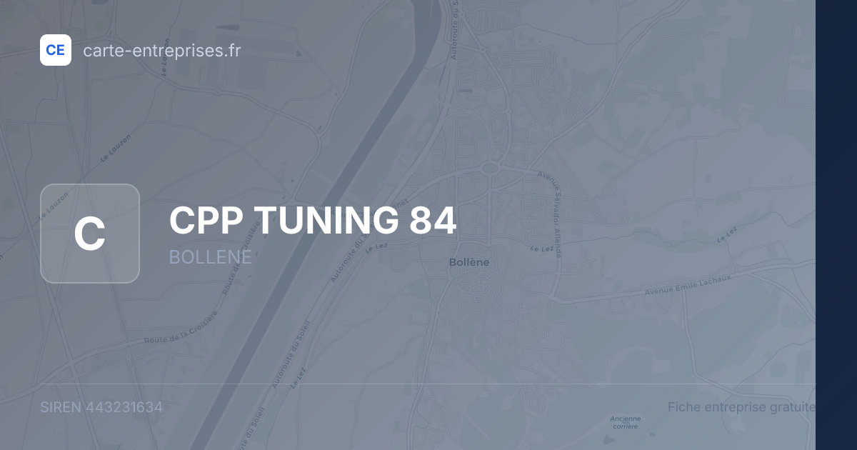 CPP TUNING 84 — 443231634 — fiche entreprise