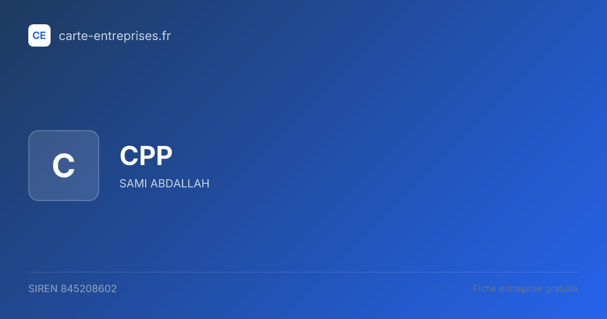 CPP — 845208602 — fiche entreprise