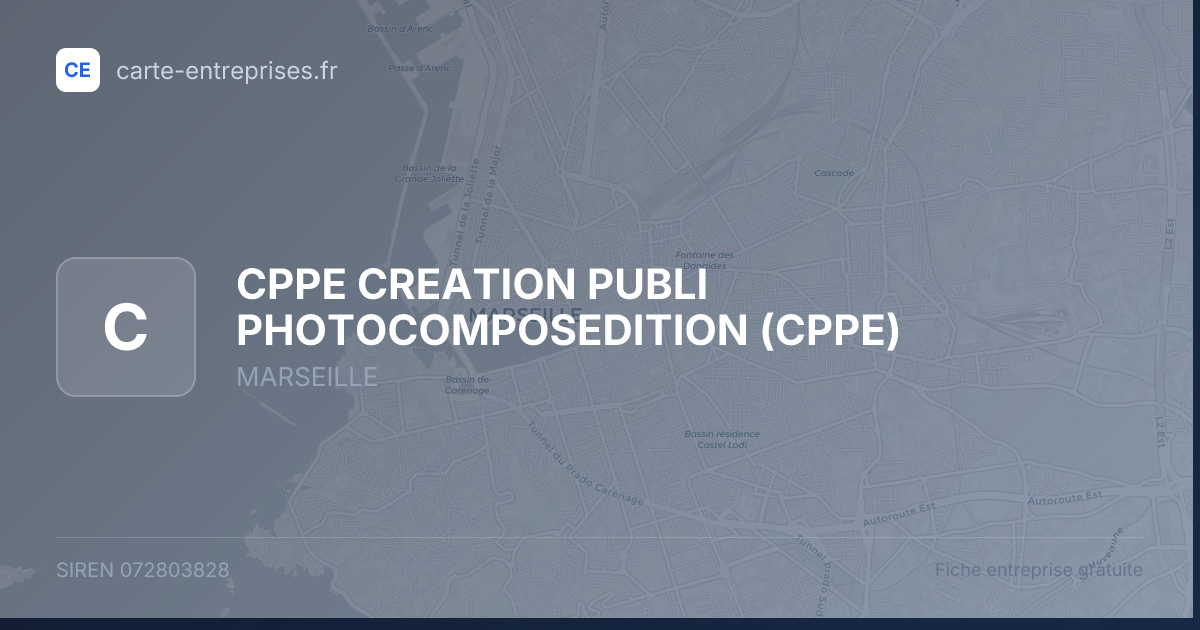 CPPE CREATION PUBLI PHOTOCOMPOSEDITION (CPPE) — 072803828 — fiche entreprise