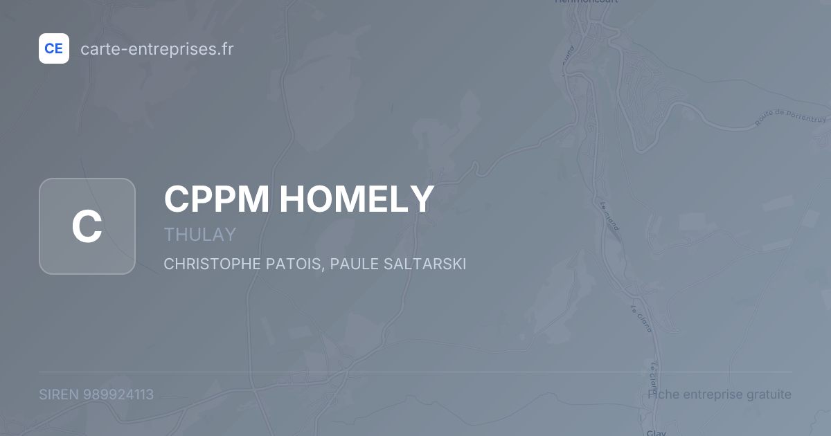 CPPM HOMELY — 989924113 — fiche entreprise