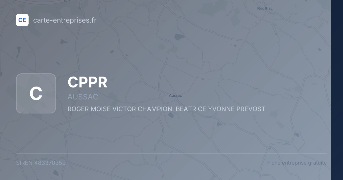 CPPR — 483370359 — fiche entreprise