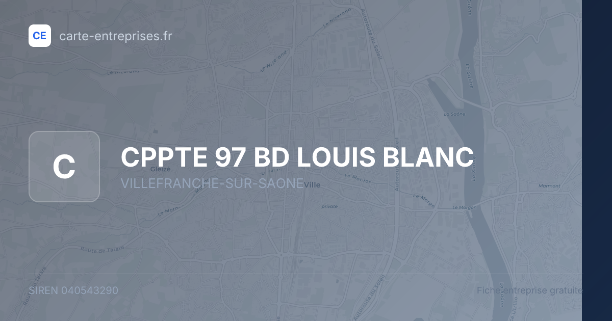 CPPTE 97 BD LOUIS BLANC — 040543290 — fiche entreprise