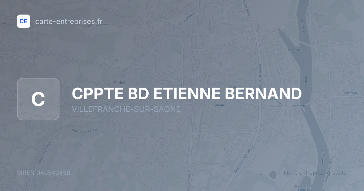 CPPTE BD ETIENNE BERNAND — 040542458 — fiche entreprise
