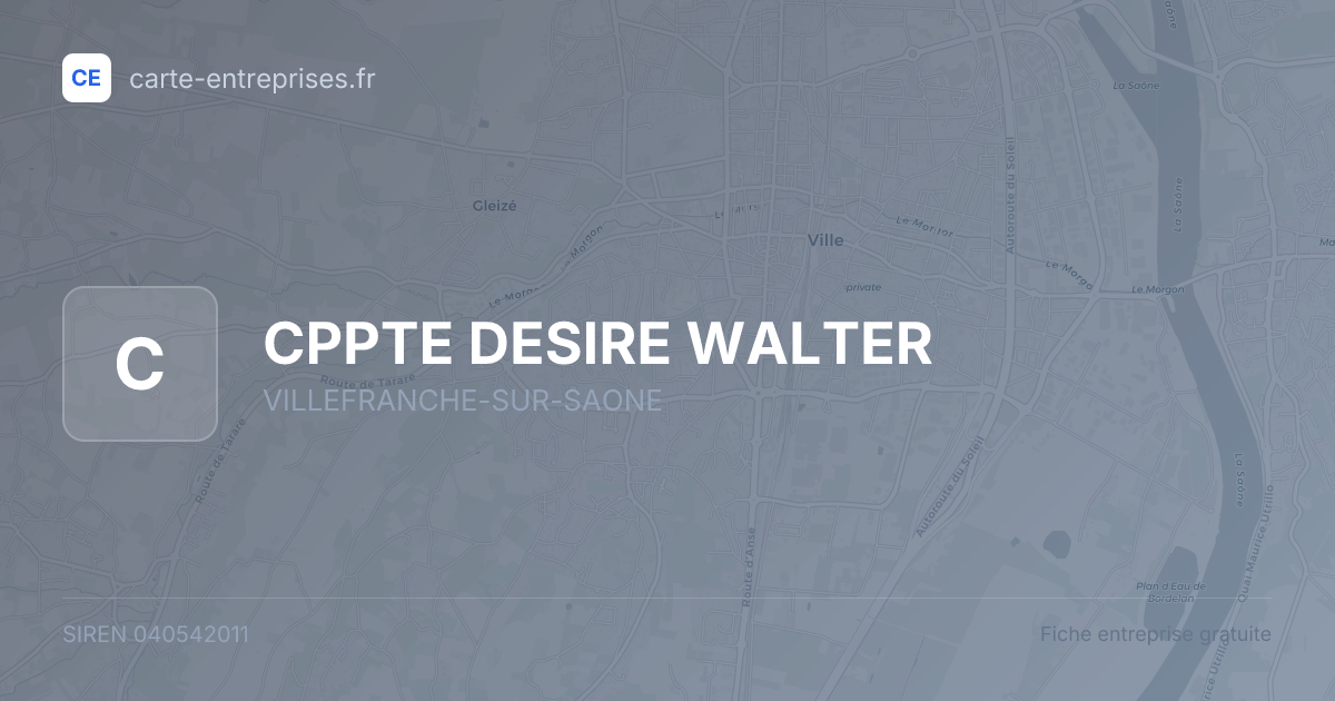 CPPTE DESIRE WALTER — 040542011 — fiche entreprise