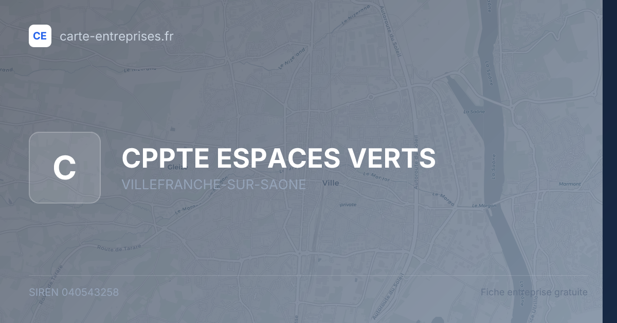 CPPTE ESPACES VERTS — 040543258 — fiche entreprise