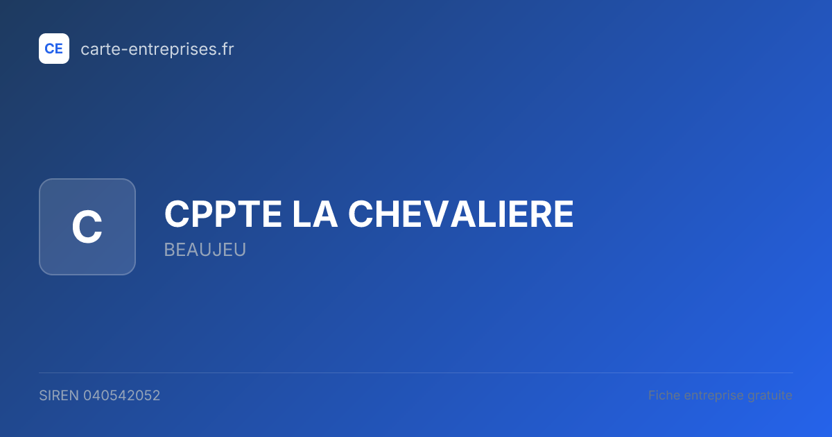 CPPTE LA CHEVALIERE — 040542052 — fiche entreprise