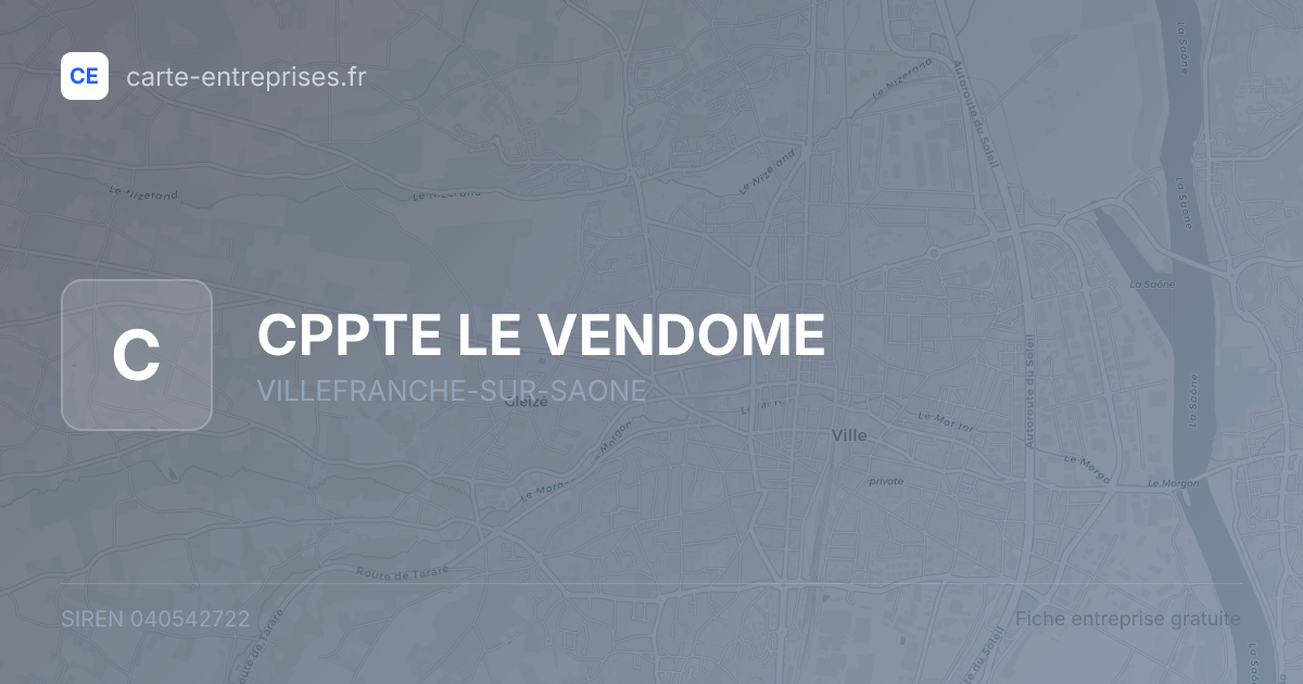 CPPTE LE VENDOME — 040542722 — fiche entreprise