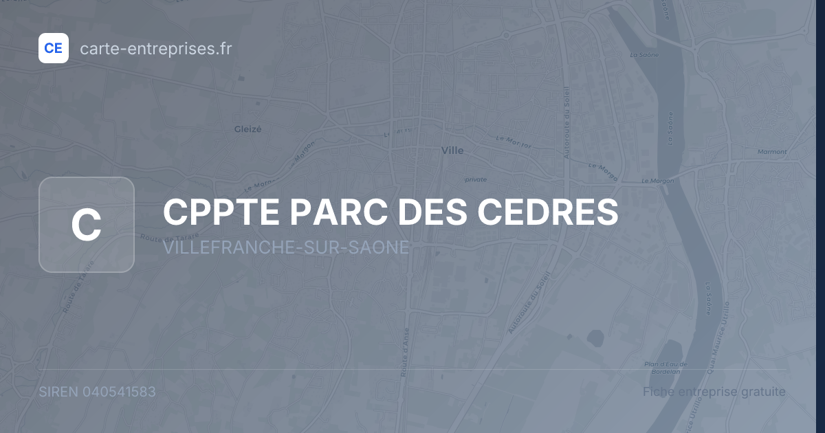 CPPTE PARC DES CEDRES — 040541583 — fiche entreprise