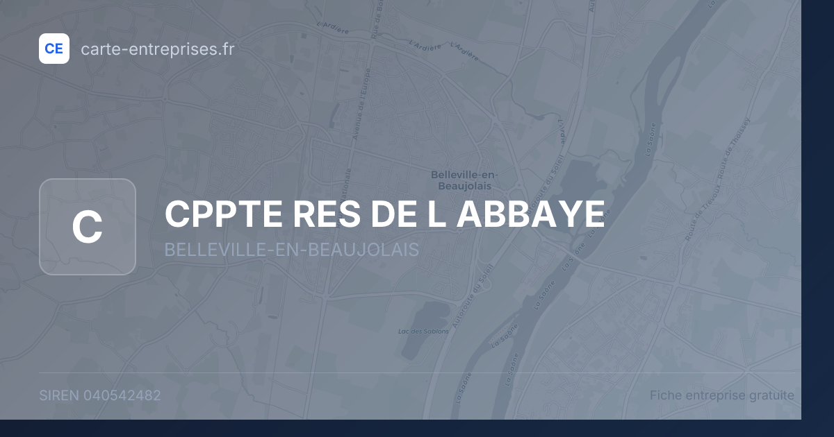 CPPTE RES DE L ABBAYE — 040542482 — fiche entreprise