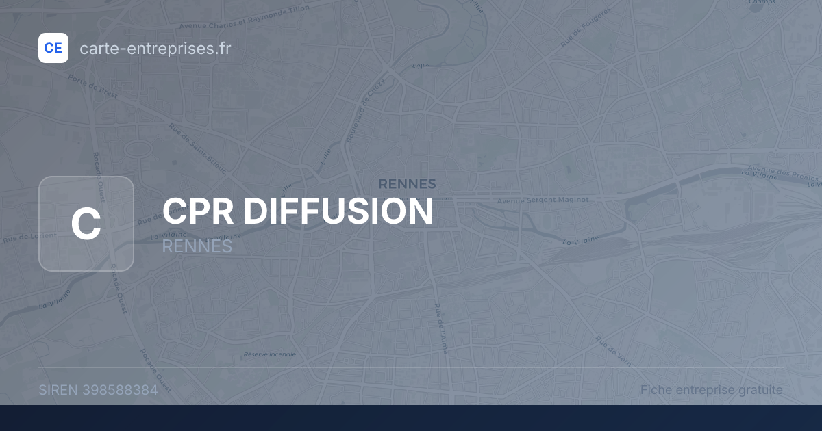 CPR DIFFUSION — 398588384 — fiche entreprise