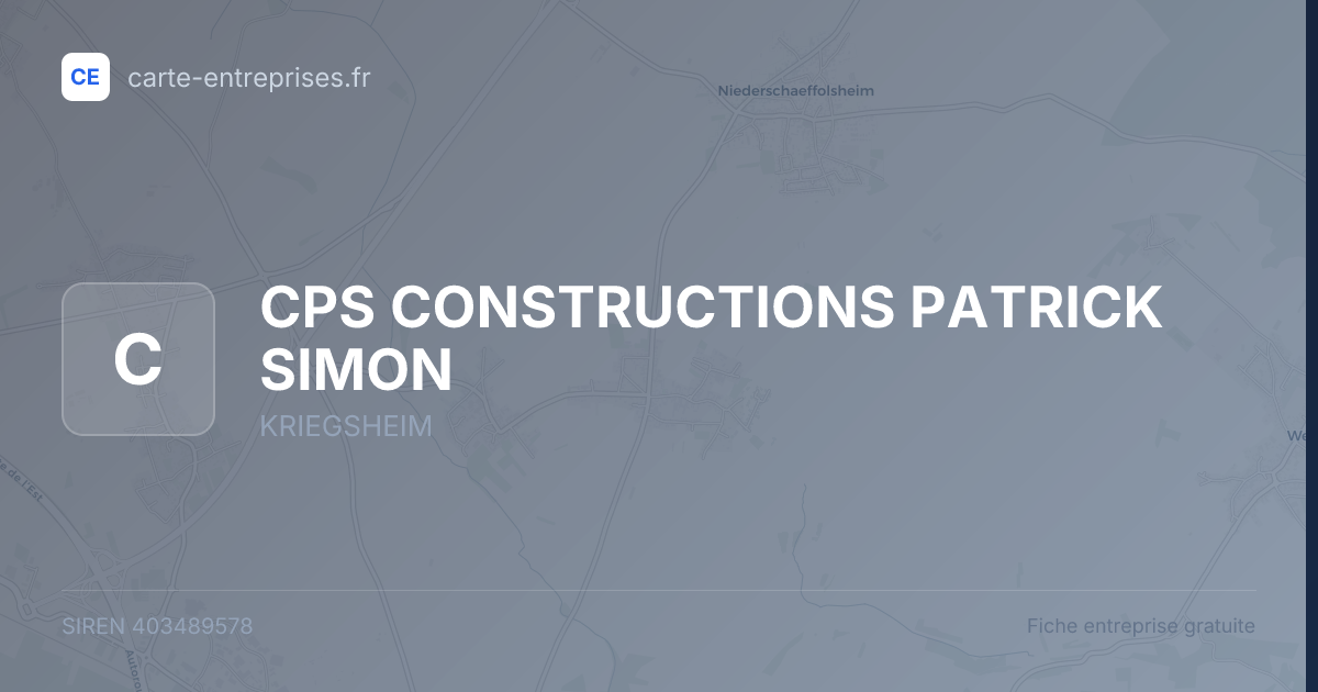 CPS CONSTRUCTIONS PATRICK SIMON — 403489578 — fiche entreprise