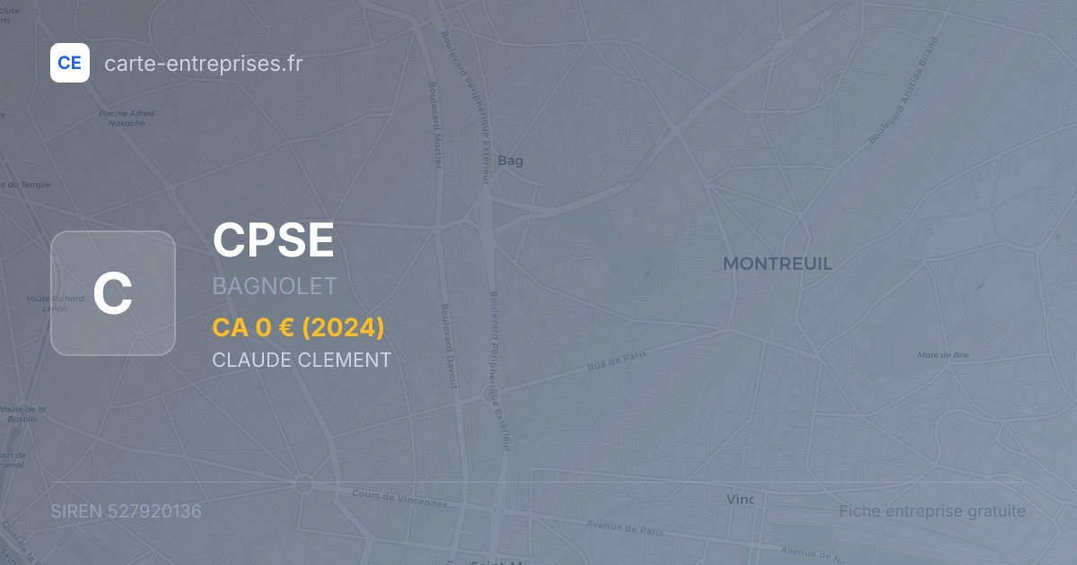CPSE — 527920136 — fiche entreprise