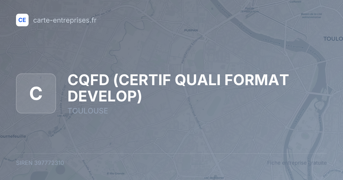 CQFD (CERTIF QUALI FORMAT DEVELOP) — 397772310 — fiche entreprise