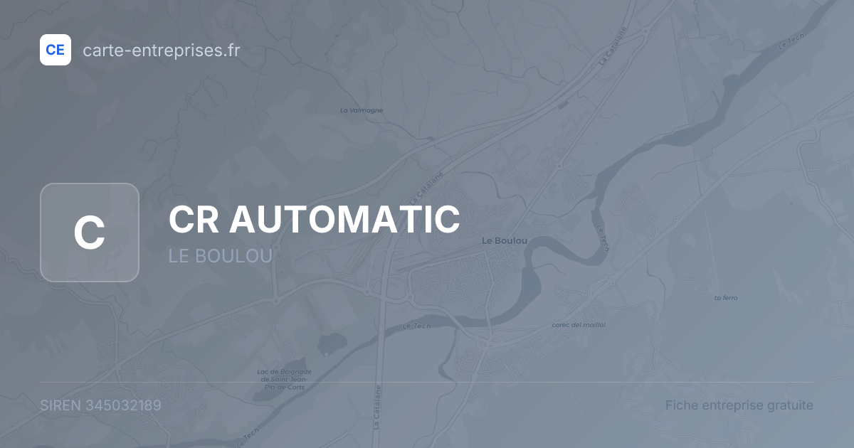 CR AUTOMATIC — 345032189 — fiche entreprise