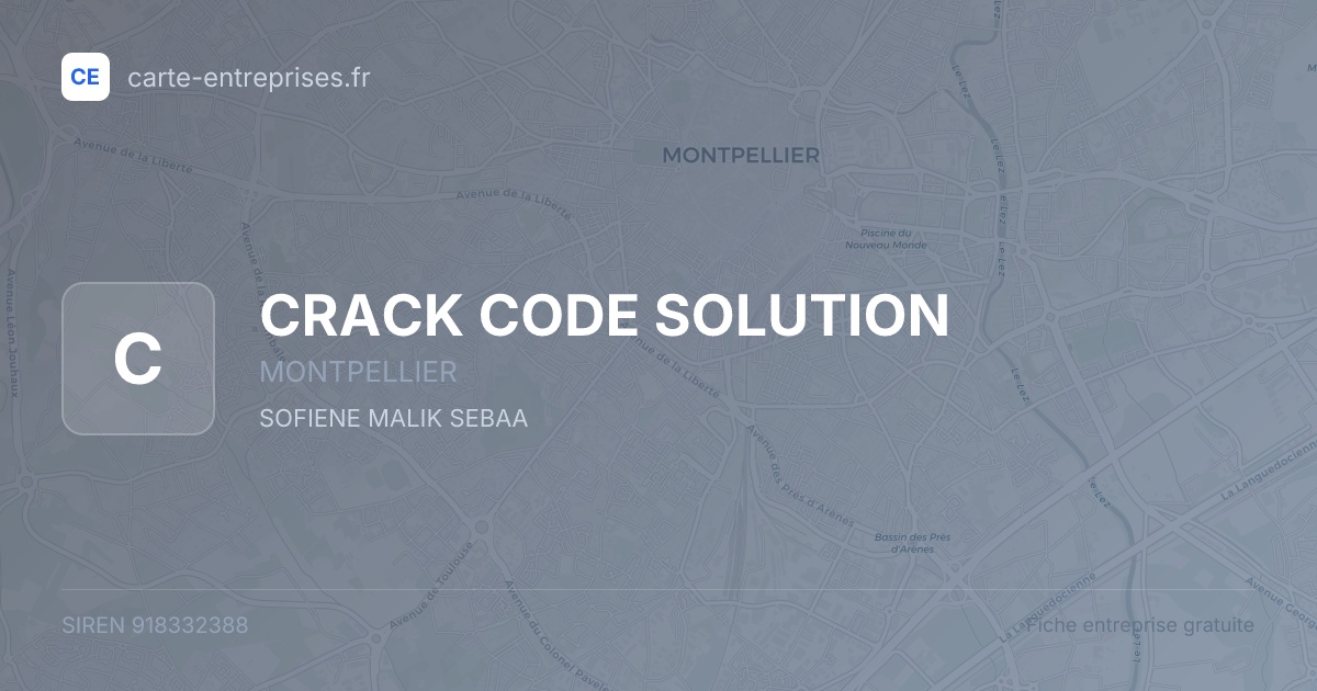 CRACK CODE SOLUTION — 918332388 — fiche entreprise