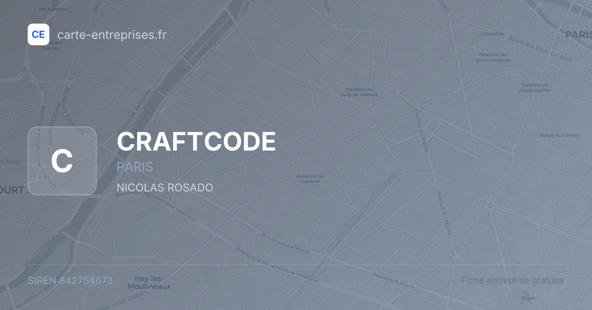 CRAFTCODE — 842754673 — fiche entreprise