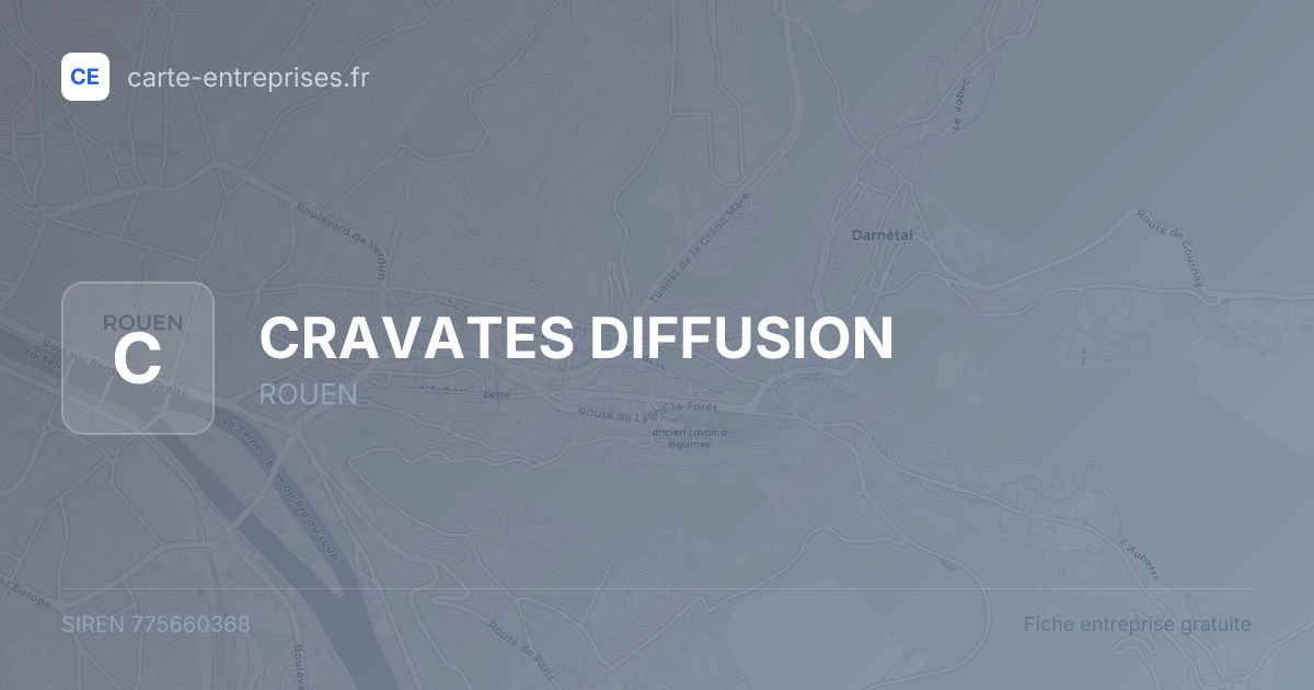 CRAVATES DIFFUSION — 775660368 — fiche entreprise