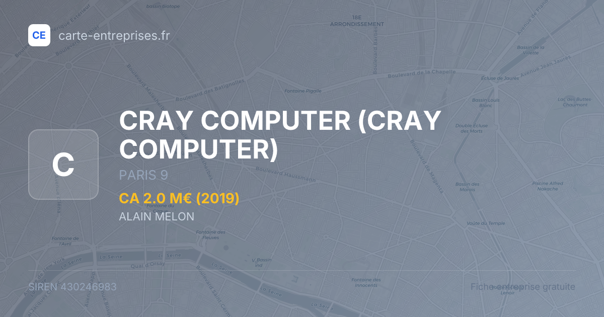 CRAY COMPUTER — 430246983 — fiche entreprise
