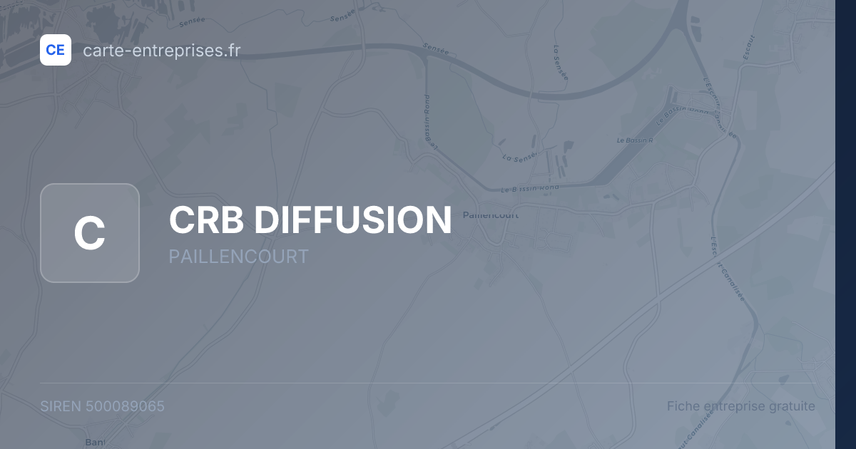 CRB DIFFUSION — 500089065 — fiche entreprise