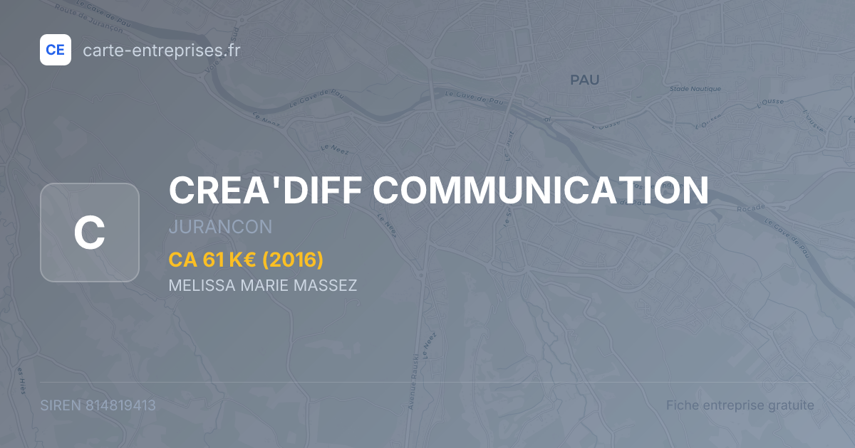 CREA'DIFF COMMUNICATION — 814819413 — fiche entreprise