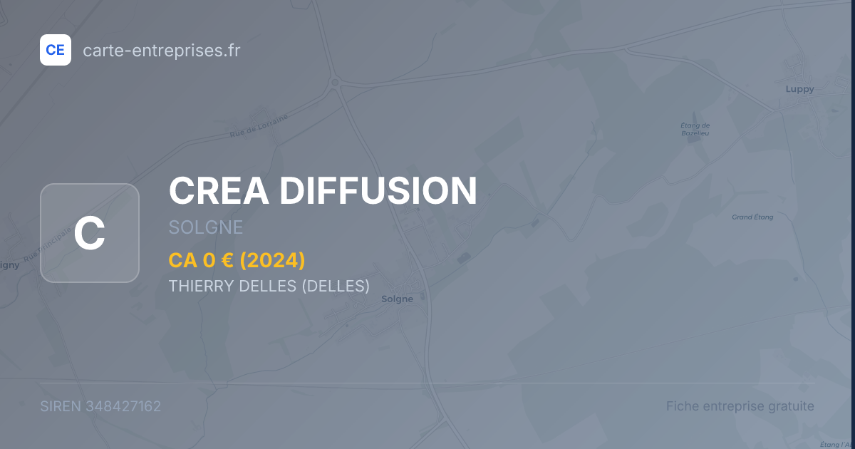 CREA DIFFUSION — 348427162 — fiche entreprise