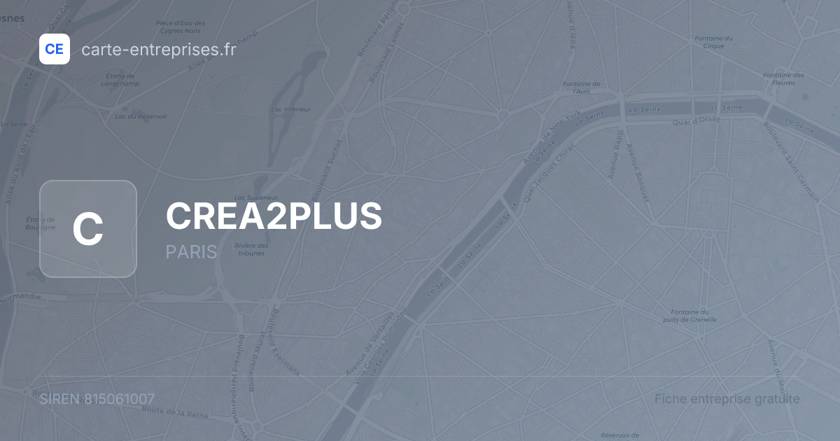 CREA2PLUS — 815061007 — fiche entreprise