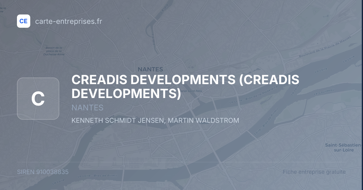 CREADIS DEVELOPMENTS — 910038835 — fiche entreprise