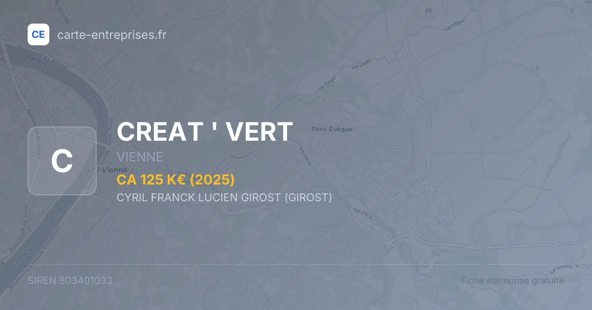CREAT ' VERT — 803401033 — fiche entreprise