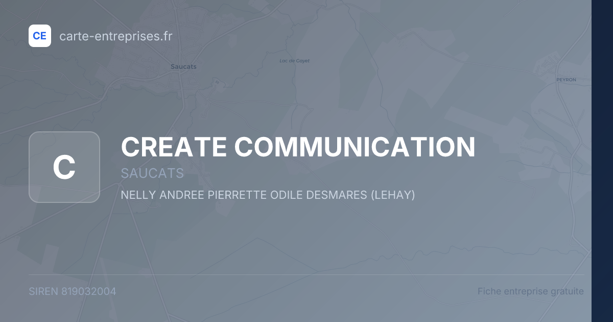 CREATE COMMUNICATION — 819032004 — fiche entreprise