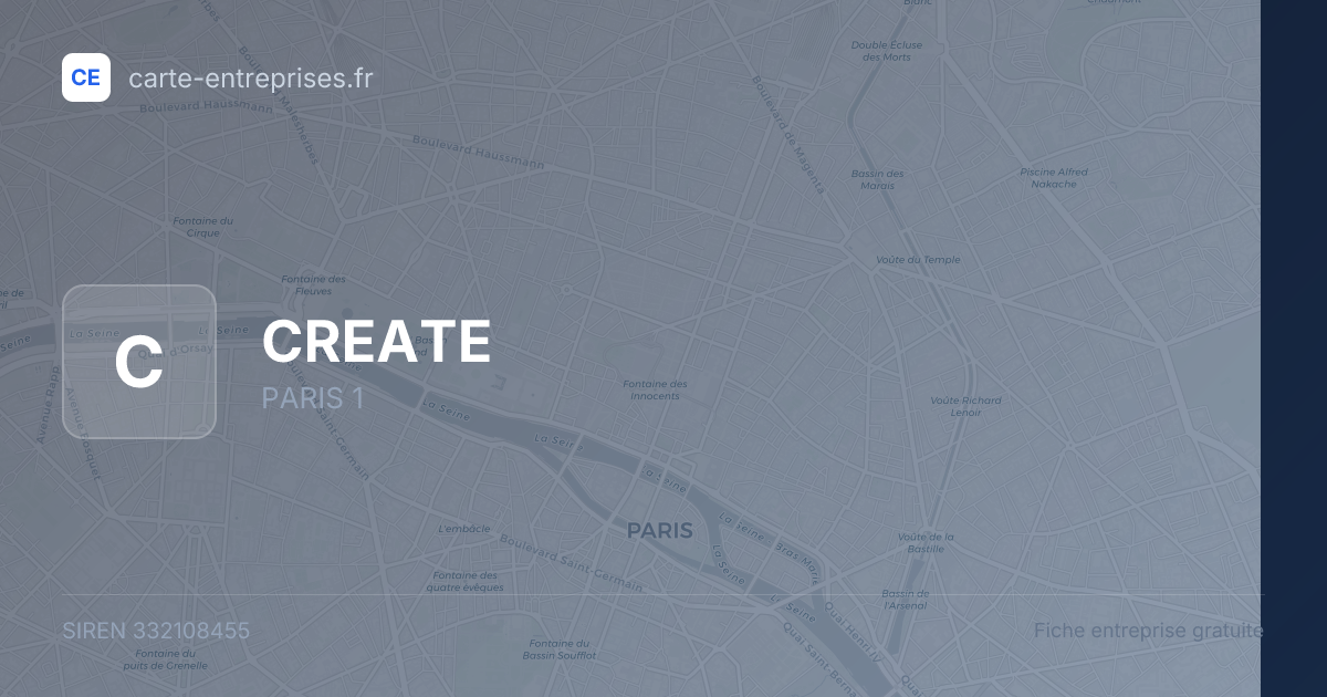 CREATE — 332108455 — fiche entreprise