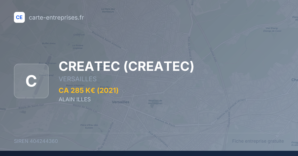CREATEC — 404244360 — fiche entreprise