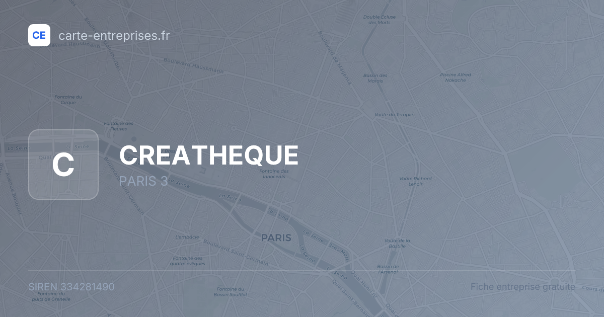 CREATHEQUE — 334281490 — fiche entreprise