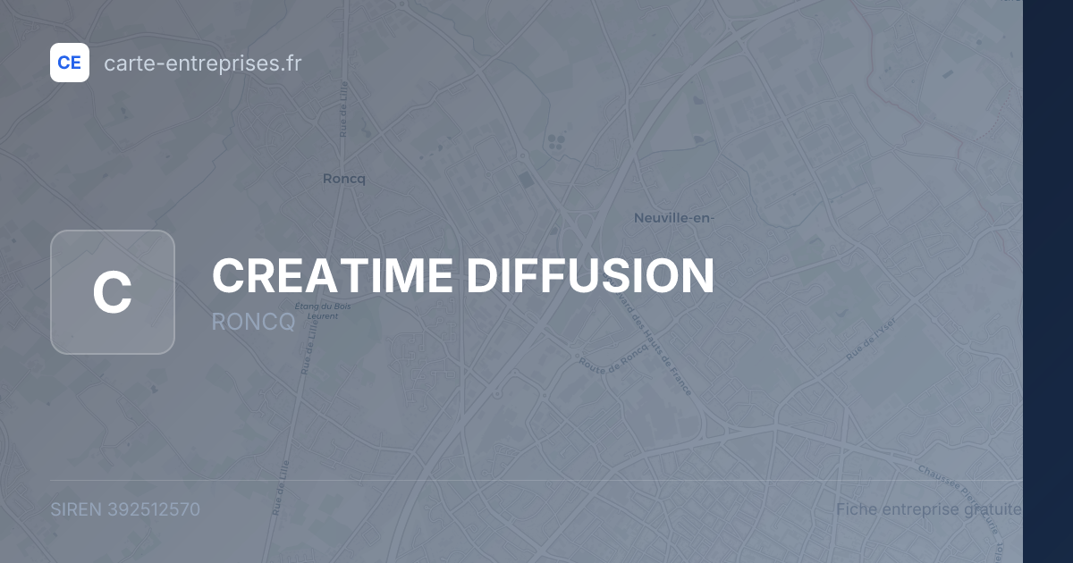 CREATIME DIFFUSION — 392512570 — fiche entreprise