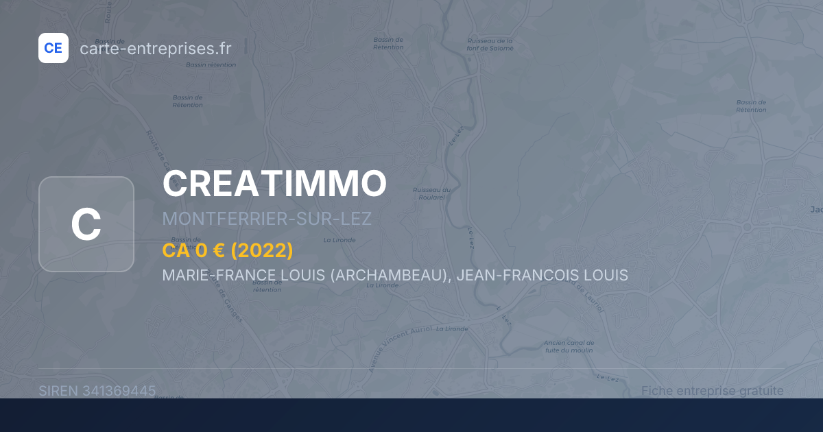 CREATIMMO — 341369445 — fiche entreprise