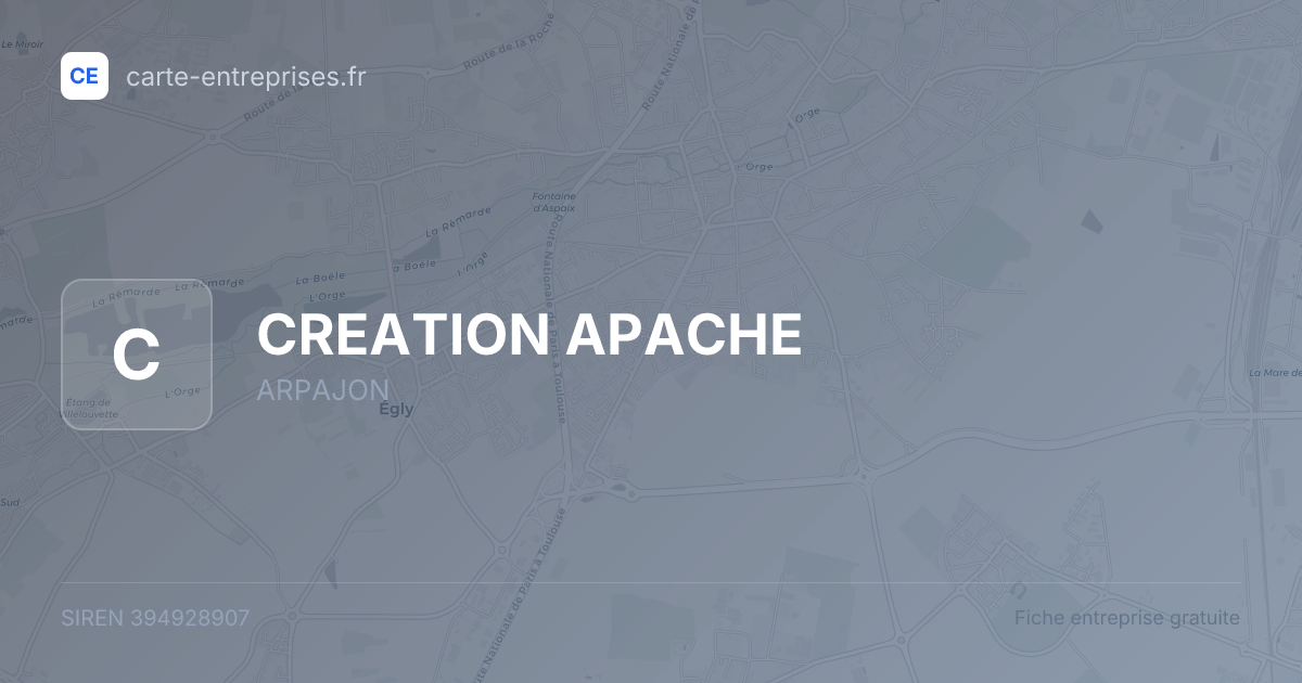 CREATION APACHE — 394928907 — fiche entreprise