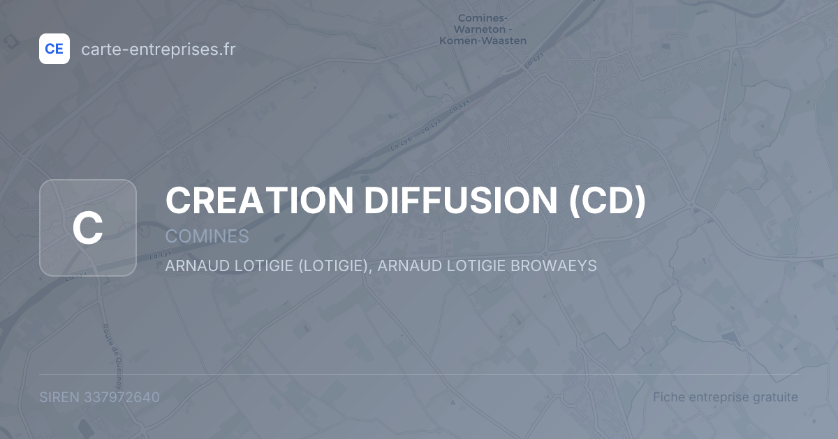 CREATION DIFFUSION (CD) — 337972640 — fiche entreprise