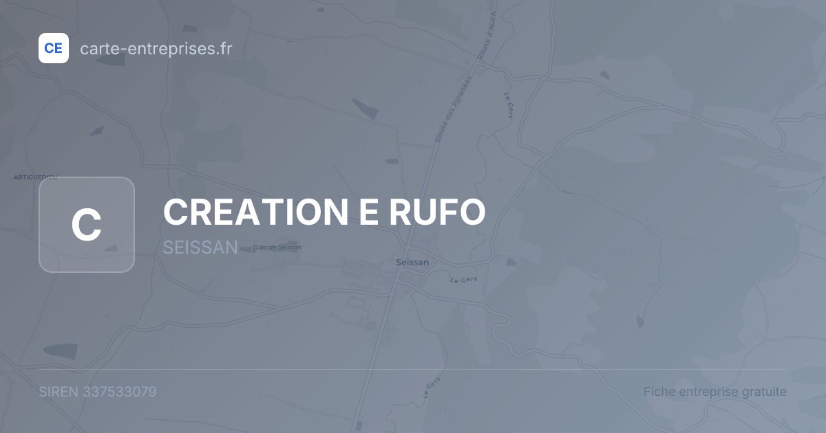 CREATION E RUFO — 337533079 — fiche entreprise