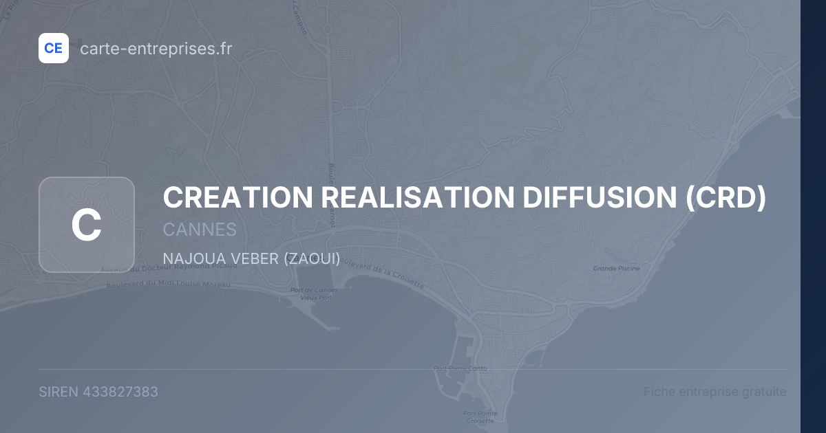 CREATION REALISATION DIFFUSION (CRD) — 433827383 — fiche entreprise