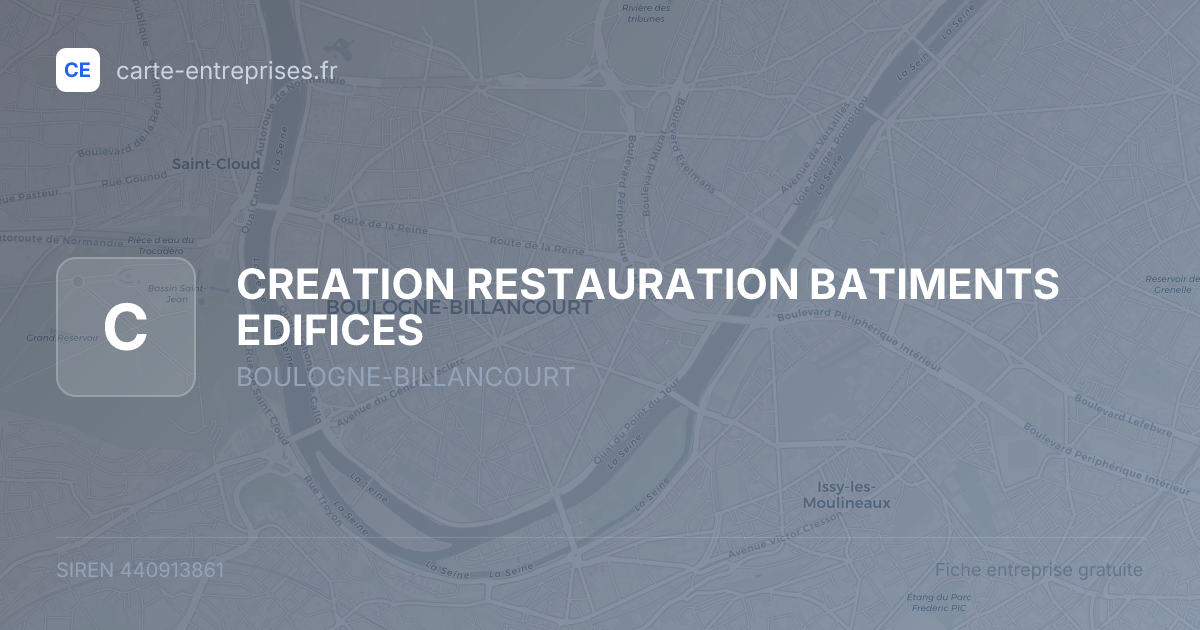 CREATION RESTAURATION BATIMENTS EDIFICES — 440913861 — fiche entreprise