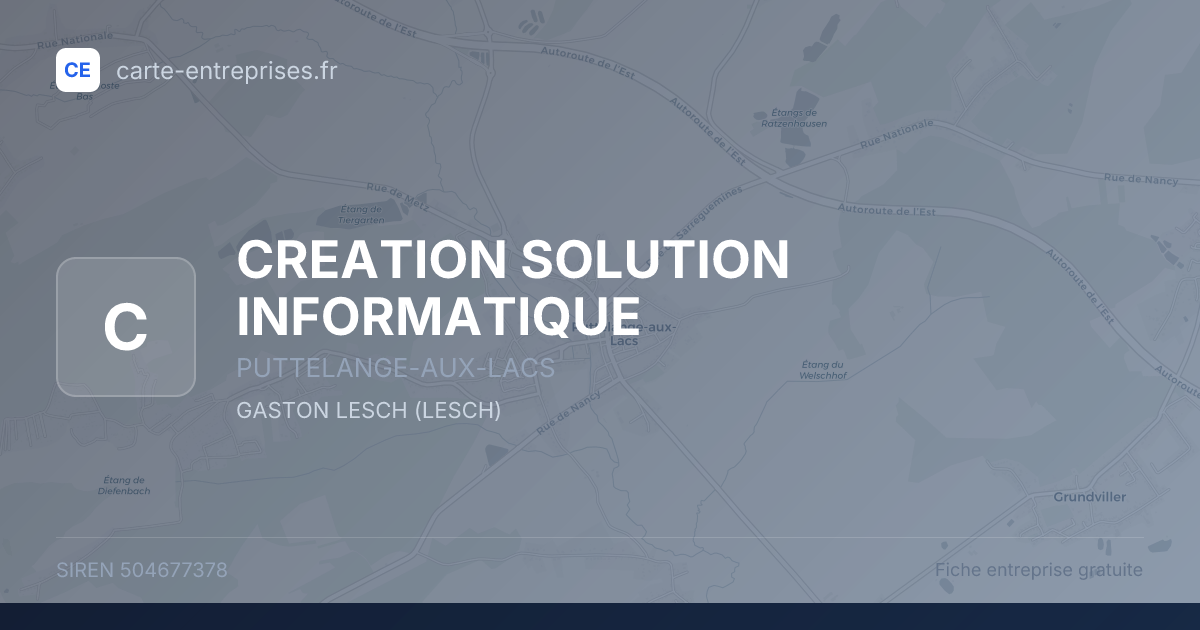 CREATION SOLUTION INFORMATIQUE — 504677378 — fiche entreprise
